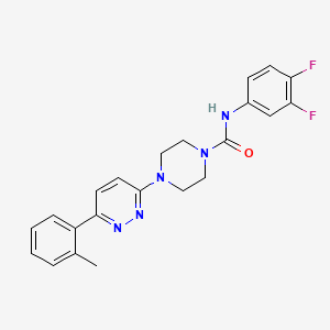 molecular formula C22H21F2N5O B6535802 N-(3,4-difluorophenyl)-4-[6-(2-methylphenyl)pyridazin-3-yl]piperazine-1-carboxamide CAS No. 1060176-78-4