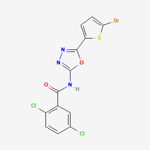 molecular formula C13H6BrCl2N3O2S B6535820 N-[5-(5-bromothiophen-2-yl)-1,3,4-oxadiazol-2-yl]-2,5-dichlorobenzamide CAS No. 1040642-70-3