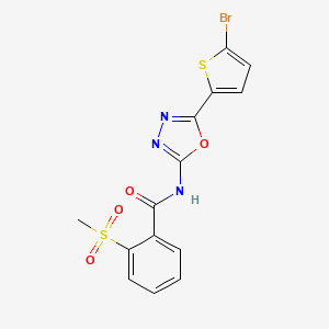 molecular formula C14H10BrN3O4S2 B6535822 N-[5-(5-bromothiophen-2-yl)-1,3,4-oxadiazol-2-yl]-2-methanesulfonylbenzamide CAS No. 1021219-57-7