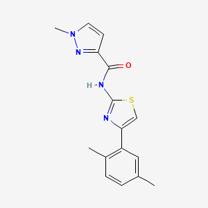 molecular formula C16H16N4OS B6535829 N-[4-(2,5-dimethylphenyl)-1,3-thiazol-2-yl]-1-methyl-1H-pyrazole-3-carboxamide CAS No. 1172341-03-5
