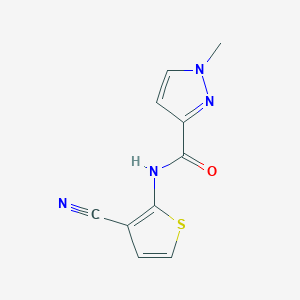molecular formula C10H8N4OS B6535834 N-(3-cyanothiophen-2-yl)-1-methyl-1H-pyrazole-3-carboxamide CAS No. 1171617-32-5