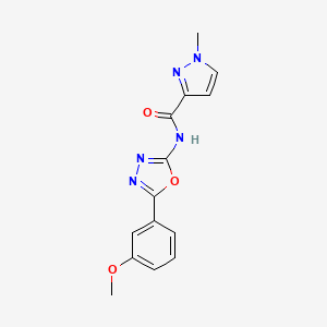 molecular formula C14H13N5O3 B6535850 N-[5-(3-methoxyphenyl)-1,3,4-oxadiazol-2-yl]-1-methyl-1H-pyrazole-3-carboxamide CAS No. 1171793-11-5