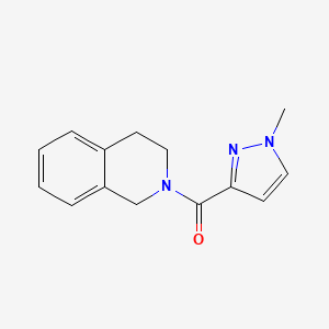 molecular formula C14H15N3O B6535904 2-(1-methyl-1H-pyrazole-3-carbonyl)-1,2,3,4-tetrahydroisoquinoline CAS No. 1018017-16-7
