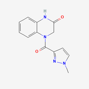 molecular formula C13H12N4O2 B6535912 4-(1-methyl-1H-pyrazole-3-carbonyl)-1,2,3,4-tetrahydroquinoxalin-2-one CAS No. 1171005-55-2