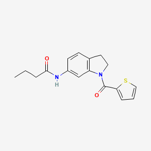 molecular formula C17H18N2O2S B6535940 N-[1-(thiophene-2-carbonyl)-2,3-dihydro-1H-indol-6-yl]butanamide CAS No. 1058413-10-7