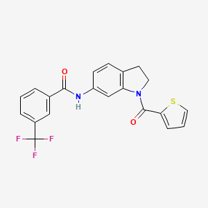 N-[1-(thiophene-2-carbonyl)-2,3-dihydro-1H-indol-6-yl]-3-(trifluoromethyl)benzamide