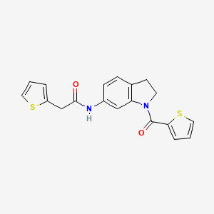 2-(thiophen-2-yl)-N-[1-(thiophene-2-carbonyl)-2,3-dihydro-1H-indol-6-yl]acetamide