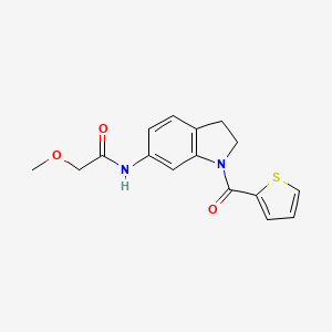 molecular formula C16H16N2O3S B6535966 2-methoxy-N-[1-(thiophene-2-carbonyl)-2,3-dihydro-1H-indol-6-yl]acetamide CAS No. 1058220-10-2