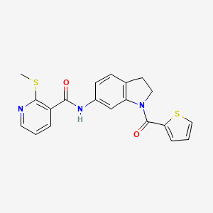 2-(methylsulfanyl)-N-[1-(thiophene-2-carbonyl)-2,3-dihydro-1H-indol-6-yl]pyridine-3-carboxamide