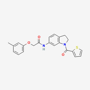 molecular formula C22H20N2O3S B6535976 2-(3-methylphenoxy)-N-[1-(thiophene-2-carbonyl)-2,3-dihydro-1H-indol-6-yl]acetamide CAS No. 1058413-47-0