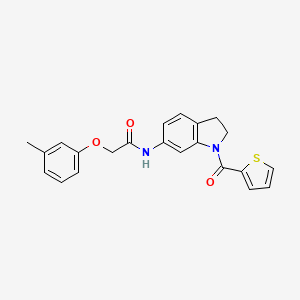 2-(3-methylphenoxy)-N-[1-(thiophene-2-carbonyl)-2,3-dihydro-1H-indol-6-yl]acetamide