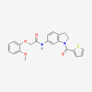 2-(2-methoxyphenoxy)-N-[1-(thiophene-2-carbonyl)-2,3-dihydro-1H-indol-6-yl]acetamide