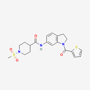 1-methanesulfonyl-N-[1-(thiophene-2-carbonyl)-2,3-dihydro-1H-indol-6-yl]piperidine-4-carboxamide