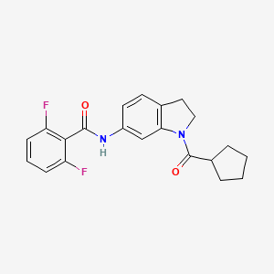 molecular formula C21H20F2N2O2 B6535989 N-(1-cyclopentanecarbonyl-2,3-dihydro-1H-indol-6-yl)-2,6-difluorobenzamide CAS No. 1021207-27-1