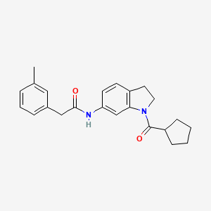 N-(1-cyclopentanecarbonyl-2,3-dihydro-1H-indol-6-yl)-2-(3-methylphenyl)acetamide