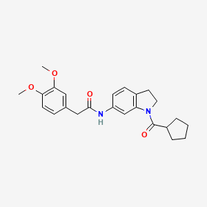 molecular formula C24H28N2O4 B6536046 N-(1-cyclopentanecarbonyl-2,3-dihydro-1H-indol-6-yl)-2-(3,4-dimethoxyphenyl)acetamide CAS No. 1058428-78-6