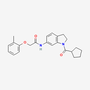 molecular formula C23H26N2O3 B6536053 N-(1-cyclopentanecarbonyl-2,3-dihydro-1H-indol-6-yl)-2-(2-methylphenoxy)acetamide CAS No. 1040643-18-2