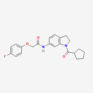 molecular formula C22H23FN2O3 B6536056 N-(1-cyclopentanecarbonyl-2,3-dihydro-1H-indol-6-yl)-2-(4-fluorophenoxy)acetamide CAS No. 1040643-34-2