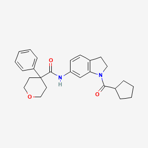 N-(1-cyclopentanecarbonyl-2,3-dihydro-1H-indol-6-yl)-4-phenyloxane-4-carboxamide