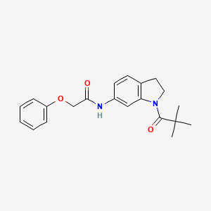molecular formula C21H24N2O3 B6536068 N-[1-(2,2-dimethylpropanoyl)-2,3-dihydro-1H-indol-6-yl]-2-phenoxyacetamide CAS No. 1021207-36-2