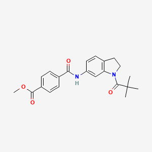 molecular formula C22H24N2O4 B6536073 methyl 4-{[1-(2,2-dimethylpropanoyl)-2,3-dihydro-1H-indol-6-yl]carbamoyl}benzoate CAS No. 1058231-19-8