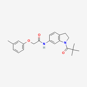 molecular formula C22H26N2O3 B6536123 N-[1-(2,2-dimethylpropanoyl)-2,3-dihydro-1H-indol-6-yl]-2-(3-methylphenoxy)acetamide CAS No. 1040644-30-1