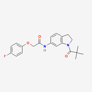 molecular formula C21H23FN2O3 B6536128 N-[1-(2,2-dimethylpropanoyl)-2,3-dihydro-1H-indol-6-yl]-2-(4-fluorophenoxy)acetamide CAS No. 1040644-46-9