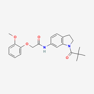 molecular formula C22H26N2O4 B6536133 N-[1-(2,2-dimethylpropanoyl)-2,3-dihydro-1H-indol-6-yl]-2-(2-methoxyphenoxy)acetamide CAS No. 1040644-54-9