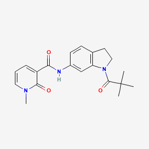 molecular formula C20H23N3O3 B6536134 N-[1-(2,2-dimethylpropanoyl)-2,3-dihydro-1H-indol-6-yl]-1-methyl-2-oxo-1,2-dihydropyridine-3-carboxamide CAS No. 1058489-95-4