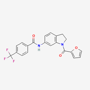 N-[1-(furan-2-carbonyl)-2,3-dihydro-1H-indol-6-yl]-4-(trifluoromethyl)benzamide