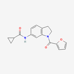 molecular formula C17H16N2O3 B6536163 N-[1-(furan-2-carbonyl)-2,3-dihydro-1H-indol-6-yl]cyclopropanecarboxamide CAS No. 1040645-18-8