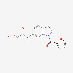 molecular formula C16H16N2O4 B6536183 N-[1-(furan-2-carbonyl)-2,3-dihydro-1H-indol-6-yl]-2-methoxyacetamide CAS No. 1060181-84-1