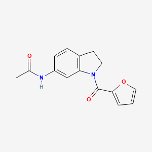 molecular formula C15H14N2O3 B6536186 N-[1-(furan-2-carbonyl)-2,3-dihydro-1H-indol-6-yl]acetamide CAS No. 1040656-48-1