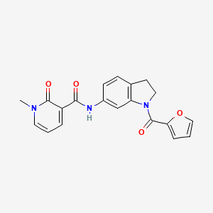 molecular formula C20H17N3O4 B6536196 N-[1-(furan-2-carbonyl)-2,3-dihydro-1H-indol-6-yl]-1-methyl-2-oxo-1,2-dihydropyridine-3-carboxamide CAS No. 1058231-63-2