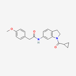 molecular formula C21H22N2O3 B6536199 N-(1-cyclopropanecarbonyl-2,3-dihydro-1H-indol-6-yl)-2-(4-methoxyphenyl)acetamide CAS No. 1060201-66-2