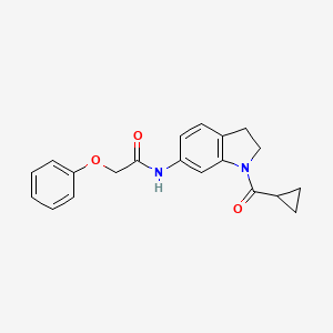 molecular formula C20H20N2O3 B6536206 N-(1-cyclopropanecarbonyl-2,3-dihydro-1H-indol-6-yl)-2-phenoxyacetamide CAS No. 1058237-90-3