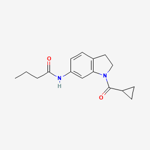 molecular formula C16H20N2O2 B6536207 N-(1-cyclopropanecarbonyl-2,3-dihydro-1H-indol-6-yl)butanamide CAS No. 1060201-90-2