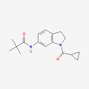 molecular formula C17H22N2O2 B6536224 N-(1-cyclopropanecarbonyl-2,3-dihydro-1H-indol-6-yl)-2,2-dimethylpropanamide CAS No. 1060202-30-3