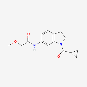 molecular formula C15H18N2O3 B6536277 N-(1-cyclopropanecarbonyl-2,3-dihydro-1H-indol-6-yl)-2-methoxyacetamide CAS No. 1060202-84-7