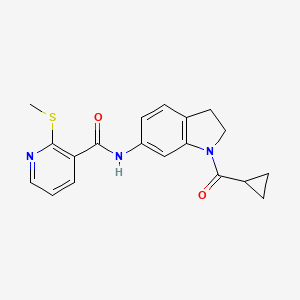 molecular formula C19H19N3O2S B6536281 N-(1-cyclopropanecarbonyl-2,3-dihydro-1H-indol-6-yl)-2-(methylsulfanyl)pyridine-3-carboxamide CAS No. 1060202-92-7