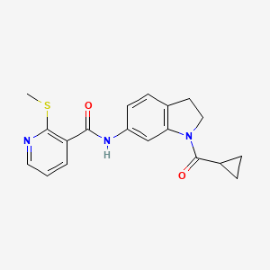 N-(1-cyclopropanecarbonyl-2,3-dihydro-1H-indol-6-yl)-2-(methylsulfanyl)pyridine-3-carboxamide