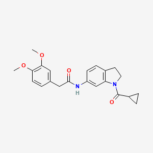 molecular formula C22H24N2O4 B6536289 N-(1-cyclopropanecarbonyl-2,3-dihydro-1H-indol-6-yl)-2-(3,4-dimethoxyphenyl)acetamide CAS No. 1058203-45-4