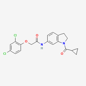 molecular formula C20H18Cl2N2O3 B6536303 N-(1-cyclopropanecarbonyl-2,3-dihydro-1H-indol-6-yl)-2-(2,4-dichlorophenoxy)acetamide CAS No. 1021207-93-1