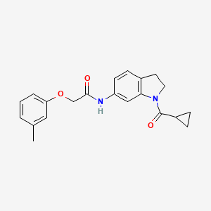 molecular formula C21H22N2O3 B6536306 N-(1-cyclopropanecarbonyl-2,3-dihydro-1H-indol-6-yl)-2-(3-methylphenoxy)acetamide CAS No. 1021207-96-4