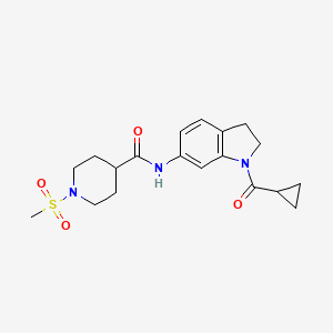 molecular formula C19H25N3O4S B6536321 N-(1-cyclopropanecarbonyl-2,3-dihydro-1H-indol-6-yl)-1-methanesulfonylpiperidine-4-carboxamide CAS No. 1058454-56-0