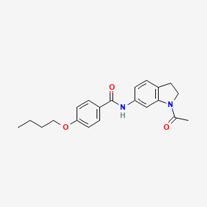 molecular formula C21H24N2O3 B6536340 N-(1-acetyl-2,3-dihydro-1H-indol-6-yl)-4-butoxybenzamide CAS No. 1021209-79-9