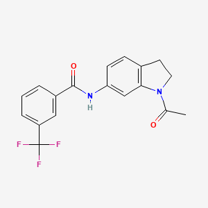 molecular formula C18H15F3N2O2 B6536349 N-(1-acetyl-2,3-dihydro-1H-indol-6-yl)-3-(trifluoromethyl)benzamide CAS No. 1021208-08-1
