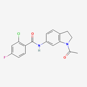 molecular formula C17H14ClFN2O2 B6536356 N-(1-acetyl-2,3-dihydro-1H-indol-6-yl)-2-chloro-4-fluorobenzamide CAS No. 1021209-81-3