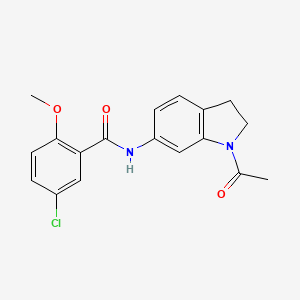 molecular formula C18H17ClN2O3 B6536360 N-(1-acetyl-2,3-dihydro-1H-indol-6-yl)-5-chloro-2-methoxybenzamide CAS No. 1058238-19-9