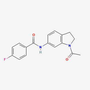 molecular formula C17H15FN2O2 B6536372 N-(1-acetyl-2,3-dihydro-1H-indol-6-yl)-4-fluorobenzamide CAS No. 1021208-14-9